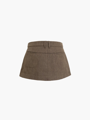Button Suit Mini Skirt