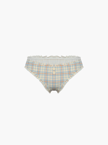 Oddli Bloomer Bikini Bottom - cream plaid