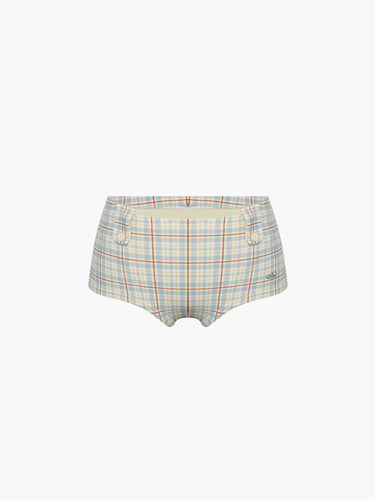 Oddli Mini Swim Short - cream plaid