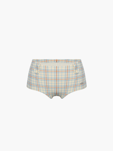 Oddli Mini Swim Short - cream plaid