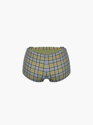 Oddli Mini Swim Short - blue green plaid