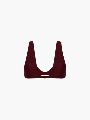 Oddli Scoop Neck Bikini Top - maroon