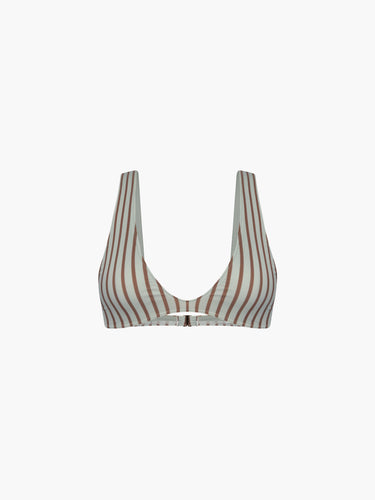 Oddli Scoop Neck Bikini Top - blue and red stripe