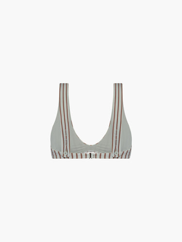 Oddli Scoop Neck Bikini Top - blue and red stripe