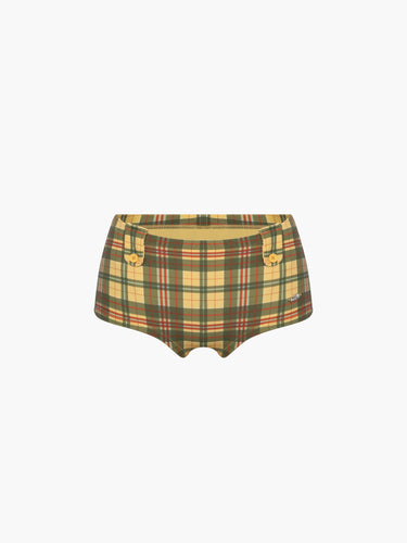 Oddli Mini Swim Short - yellow green plaid