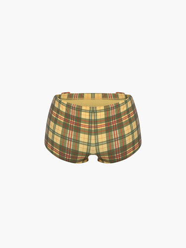 Oddli Mini Swim Short - yellow green plaid