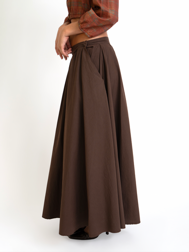 Pleated Poplin Skirt