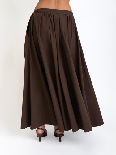Pleated Poplin Skirt