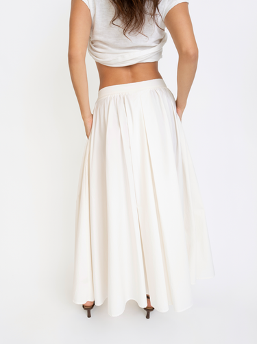 Pleated Poplin Skirt