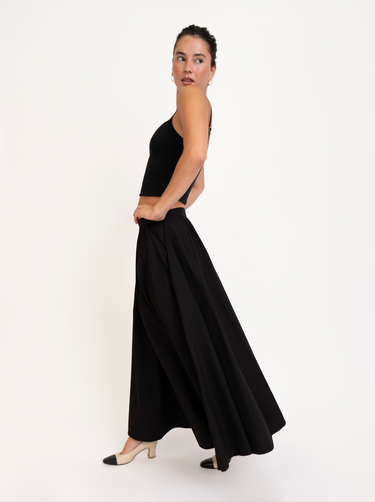 Pleated Poplin Skirt