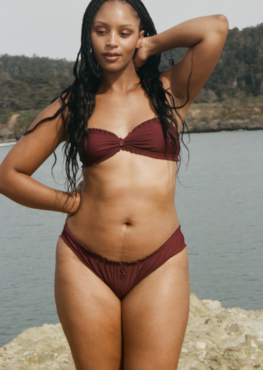 Oddli Bralette Bikini Top - maroon