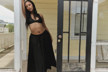 Pleated Poplin Skirt