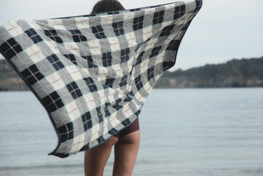 Oddli Oddli Towel - navy and red plaid