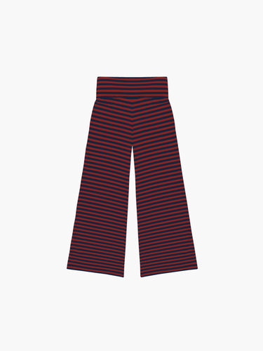 Oddli Wide Leg Pant - navy and red stripe