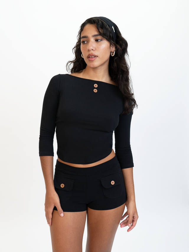 Button Mini Shorts